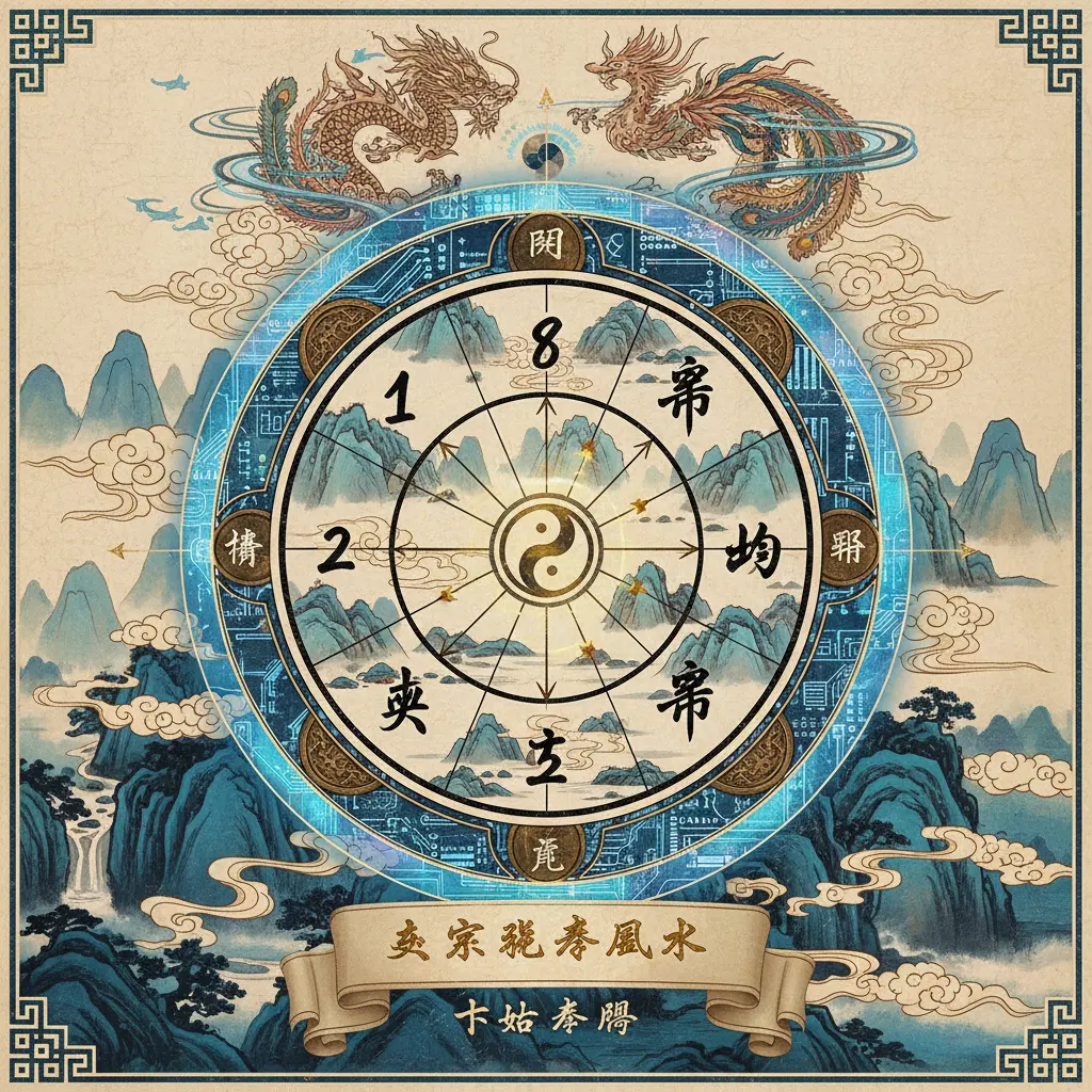 玄空飛星風水 - 下卦星盤