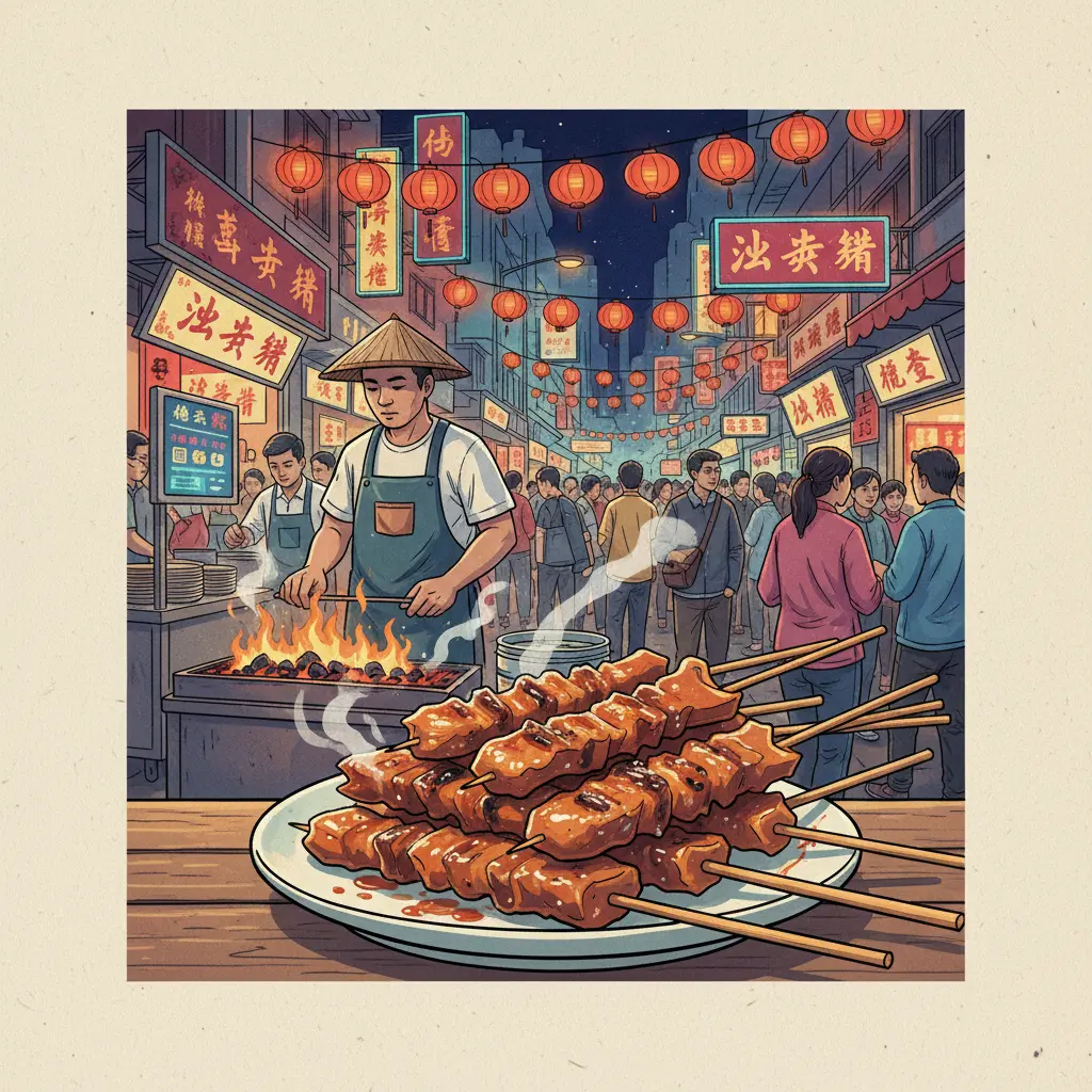 廟街 - 沙嗲串燒